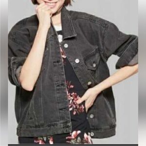 Wild Fable Whimseygoth Grunge Black Jean Jacket